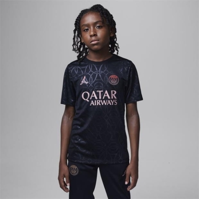 Tricou sport Third Nike Paris Saint Germain Academy Pro Pre Match 2024 2025 Juniors negru