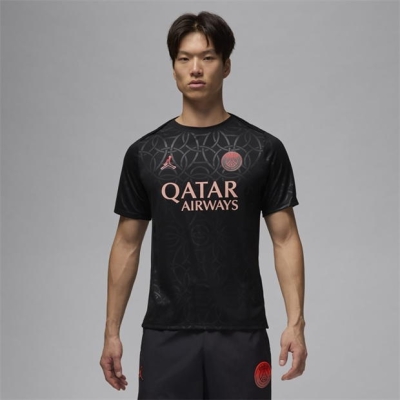 Tricou sport Third Nike Paris Saint Germain Academy Pro Pre Match 2024 2025 pentru adulti negru