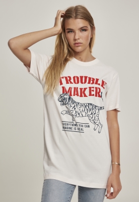 Troublemaker Tee pentru Femei roz alb Mister Tee