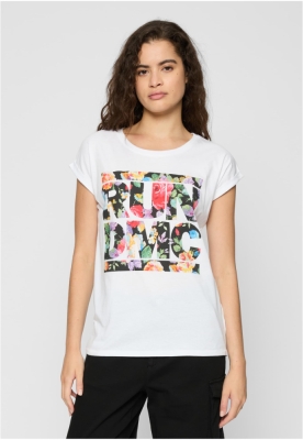 Tricouri maneca larga Run DMC Floral pentru Femei alb Mister Tee