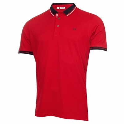 Tricouri Polo Calvin Klein Golf Monogram Piqué pentru Barbati rosu