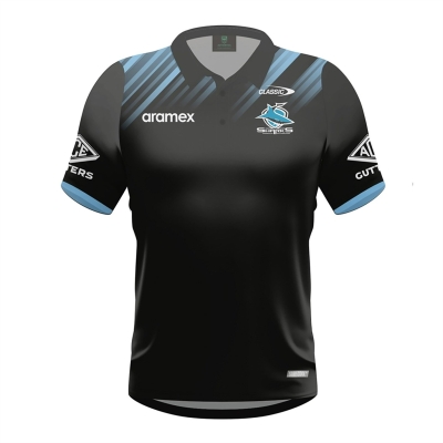 Tricouri Polo clasic Sportswear Cronulla Sharks 2024 pentru Barbati negru