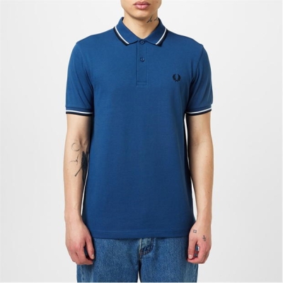 Tricouri Polo Fred Perry maneca scurta Twin Tipped albastru t47