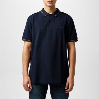 Tricouri Polo Fred Perry maneca scurta Twin Tipped bleumarin laur rosu