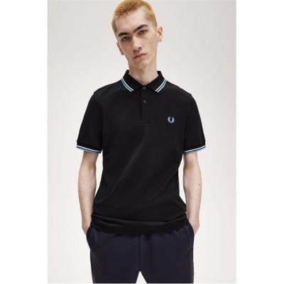 Tricouri Polo Fred Perry maneca scurta Twin Tipped negru alb albastru