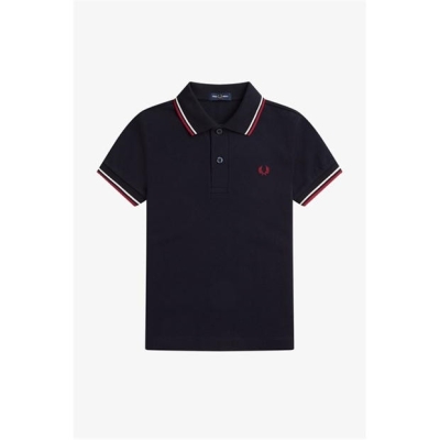 Tricouri Polo Fred Perry Twin Tipped bleumarin alb t55