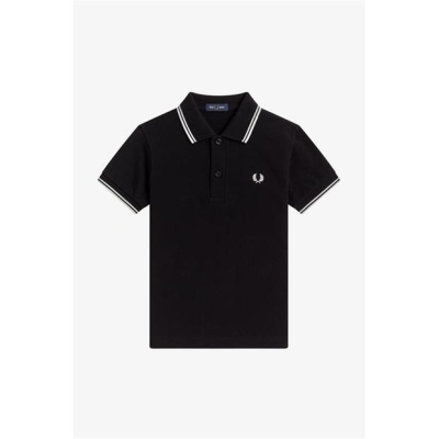 Tricouri Polo Fred Perry Twin Tipped pentru baietei negru snow