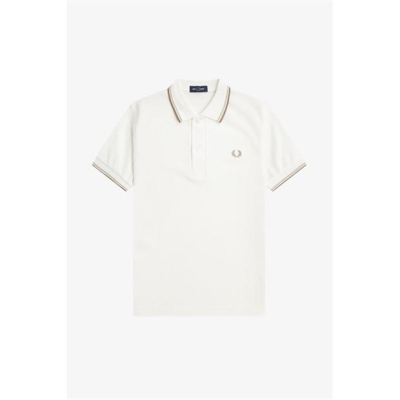 Tricouri Polo Fred Perry Twin Tipped snow alb t60