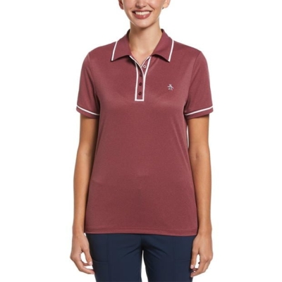 Tricouri polo Original Penguin Golf Essentials Performance pentru femei visiniu