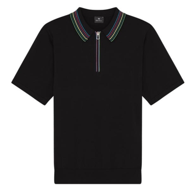 Tricouri polo PS Paul Smith PS Rnbw cu fermoar barbati negru