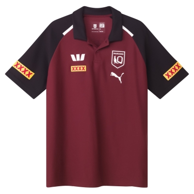 Tricouri Polo Puma Queensland Maroons 2024 pentru adulti visiniu