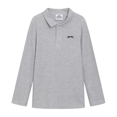 Tricouri polo Slazenger cu Maneca Lunga Plain pentru copii gri