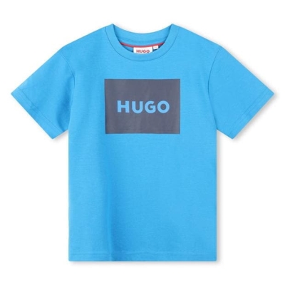 Tricouri sport Tricou cu logo HUGO bumbac Large Box - Juniors albastru