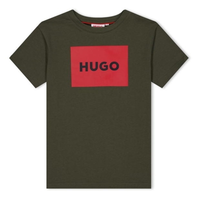 Tricouri sport Tricou cu logo HUGO Framed - pentru copii kaki