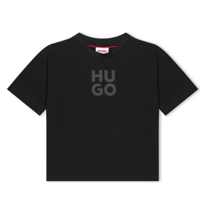 Tricouri sport Tricou cu logo HUGO Hugo - copii negru 09b