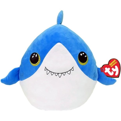 Ty PLS FINSLEY SHARK SQUISHY BEAN10 albastru  alb