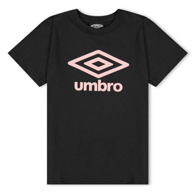 Umbro cu imprimeu mare T copii negru pale roz