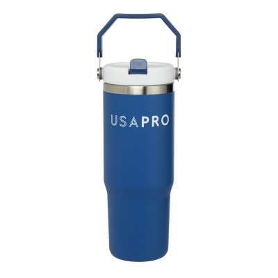 USA Pro Travel Cup cu Flip Straw bijou albastru