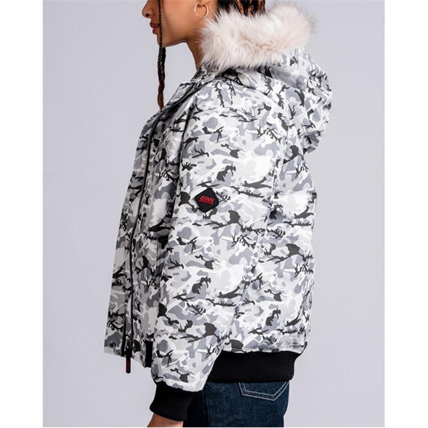 49Winters Angel Bomber pentru femei crem camuflaj