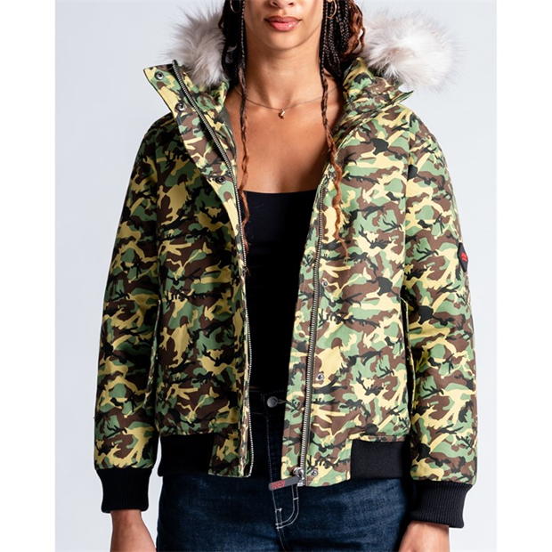 49Winters Angel Bomber pentru femei verde camuflaj