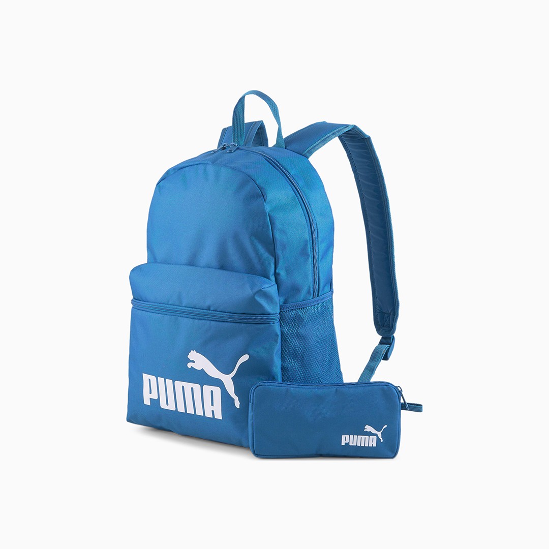 Rucsac albastru Puma Phase cu penar inclus copii