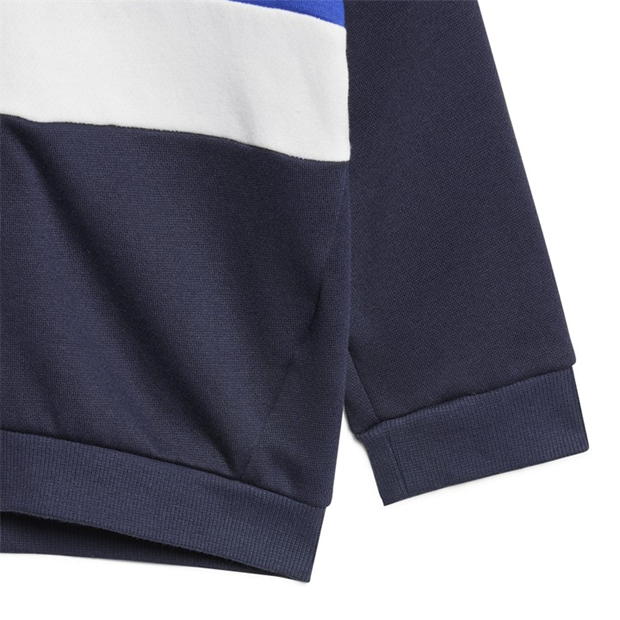 Trening fleece adidas Tiberio 3-Stripes Colorblock pentru Bebelusi albastru gri