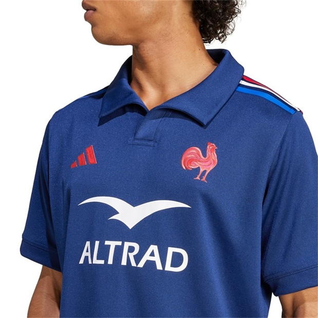 adidas Franta Rugby Sevens Shirt 2024 pentru adulti inchis albastru