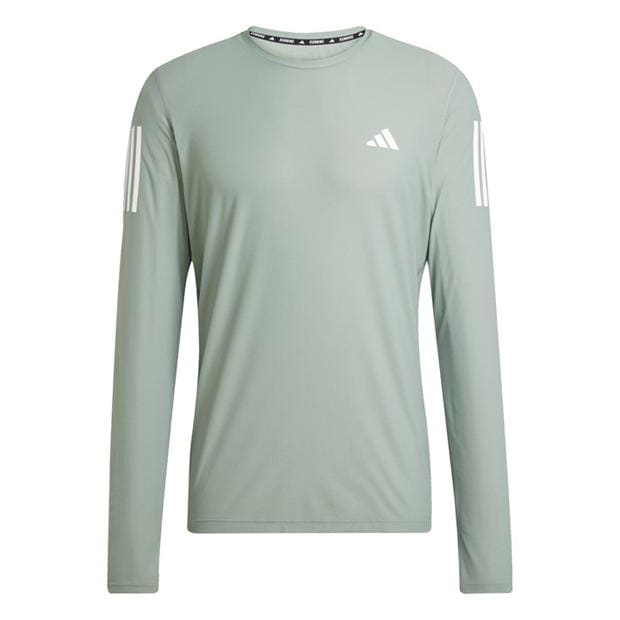 adidas Own The Run maneca lunga Top pentru Barbati argintiu verde