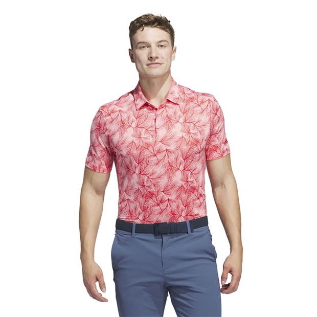 adidas Ultimate 365 Pine Print Golf Shirt semi roz spark