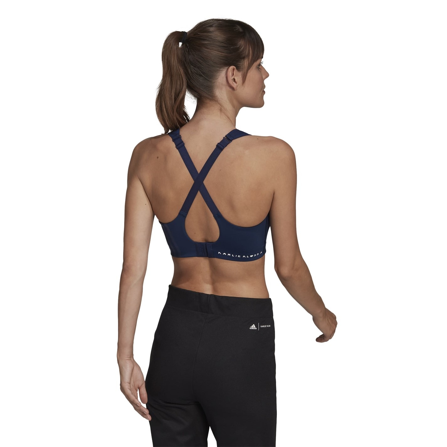 Bustiera sport adidas X Karlie Kloss Medium Impact pentru femei bleumarin albastru