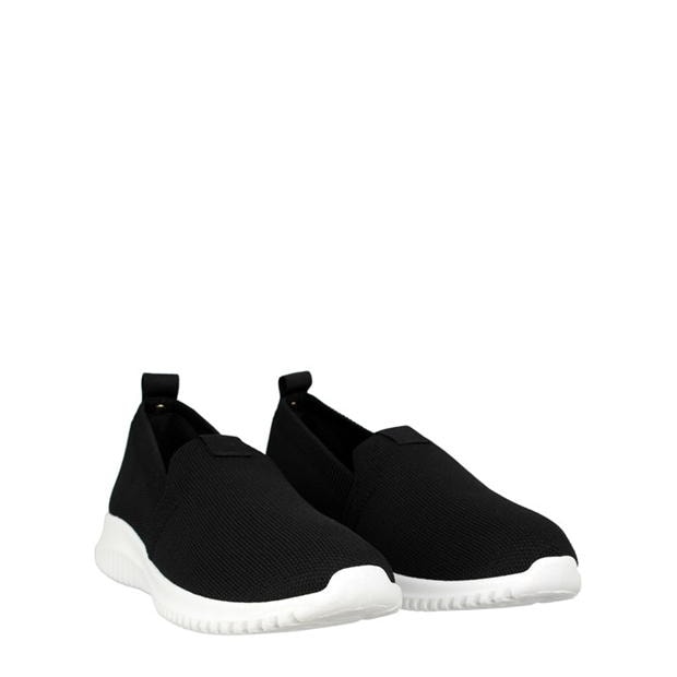 Adidasi Be You Memory Foam Slip On tricot negru alb