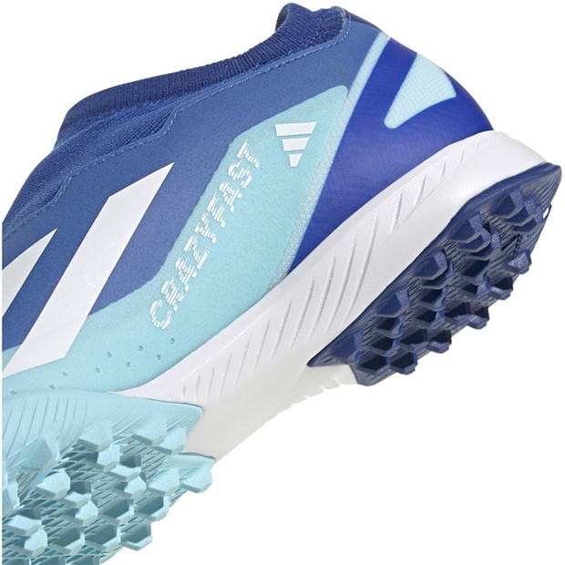 Ghete fotbal gazon sintetic adidas X Crazyfast League Laceless albastru alb