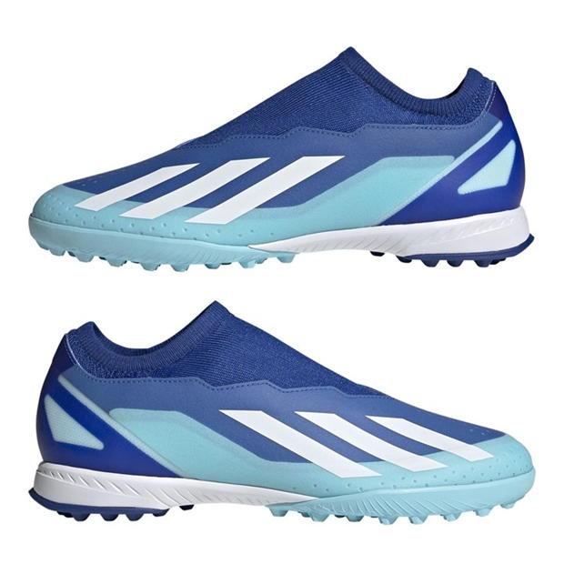 Ghete fotbal gazon sintetic adidas X Crazyfast League Laceless albastru alb