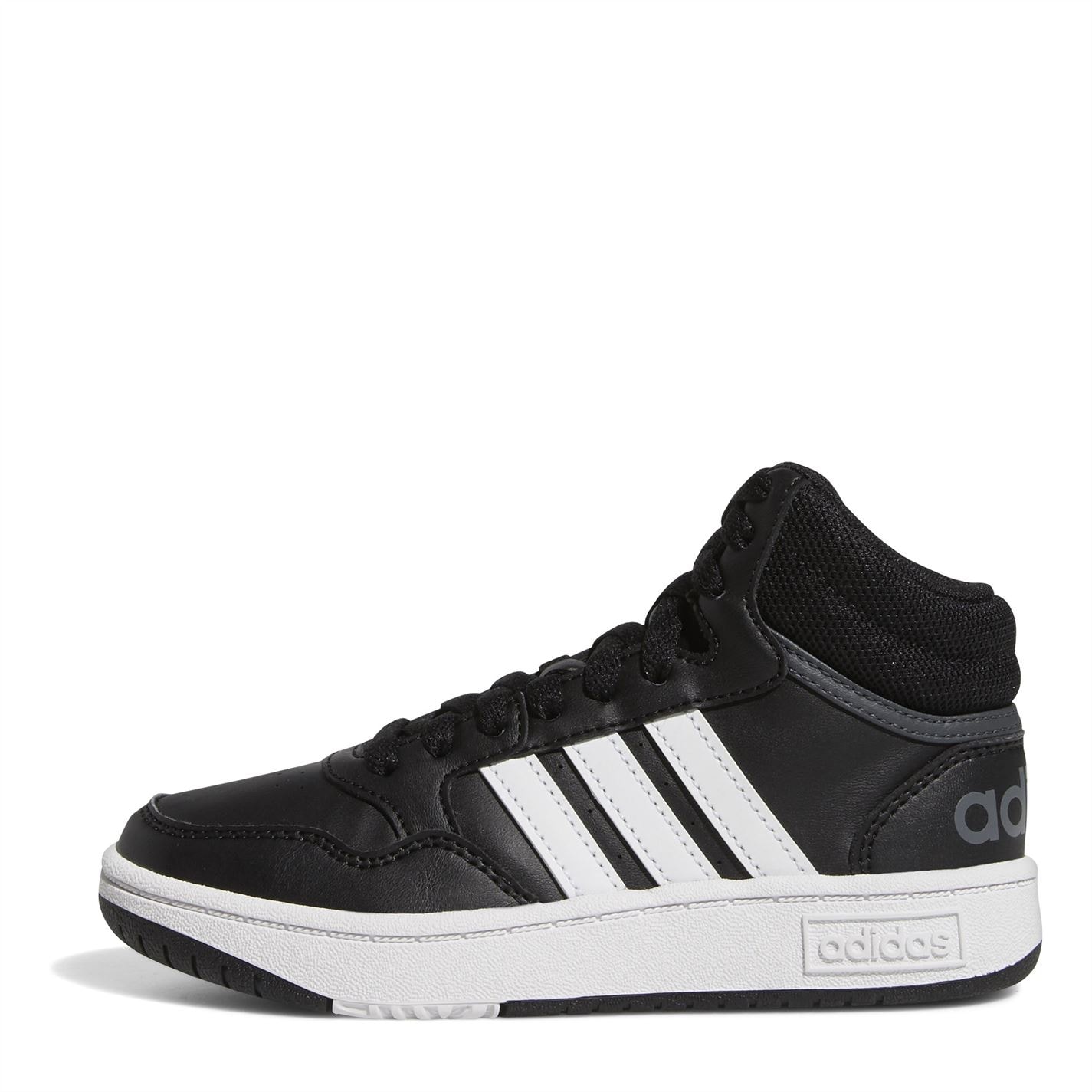 Adidasi inalti adidas Hoops Mid- pentru baietei negru alb