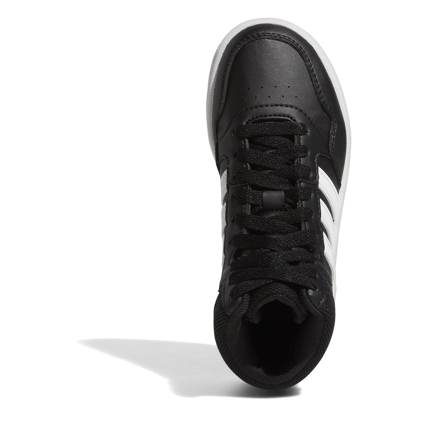 Adidasi inalti adidas Hoops Mid- pentru baietei negru alb