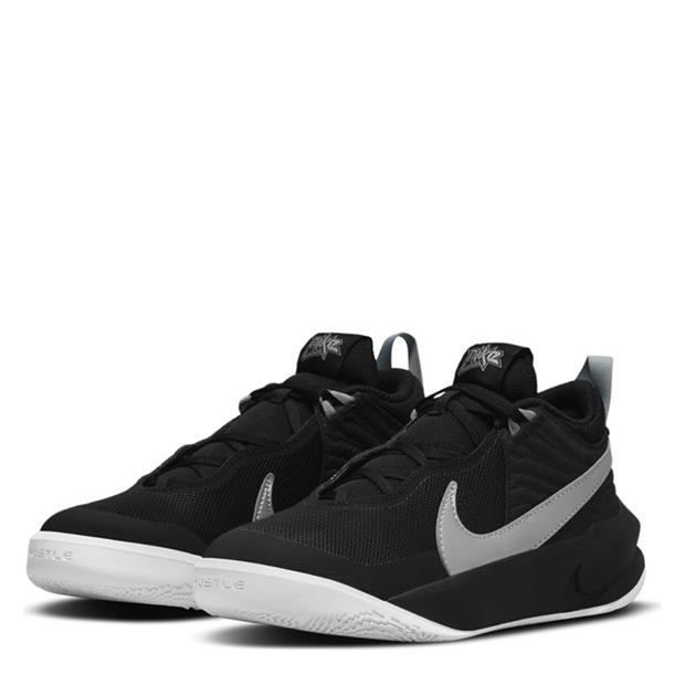 Adidasi pentru Baschet Nike Team Hustle D 10 Big pentru Copii negru metalic