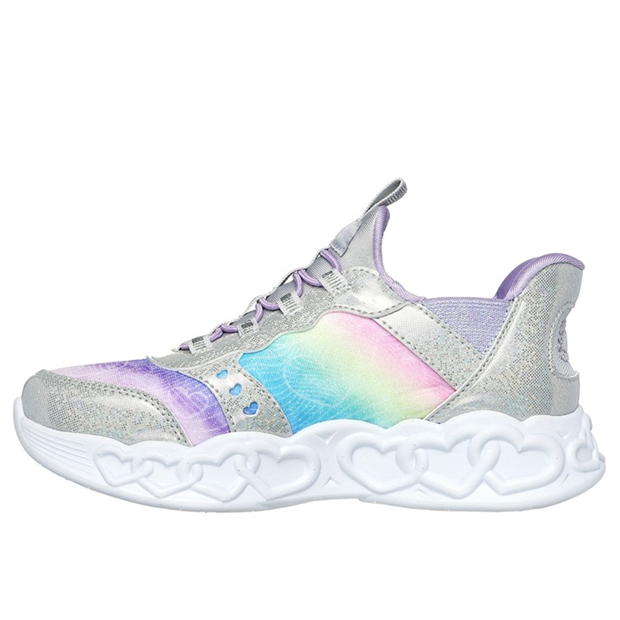 Adidasi SKECHERS SLIP-INS : Infinite Heart Lights argintiu multicolor