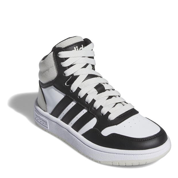 Adidasi sport adidas Hoops 3.0 High-Top pentru baieti alb negru