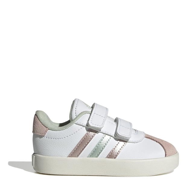 Adidasi sport adidas Vl Court 3.0 Cf I Low-Top pentru fete alb verde roz