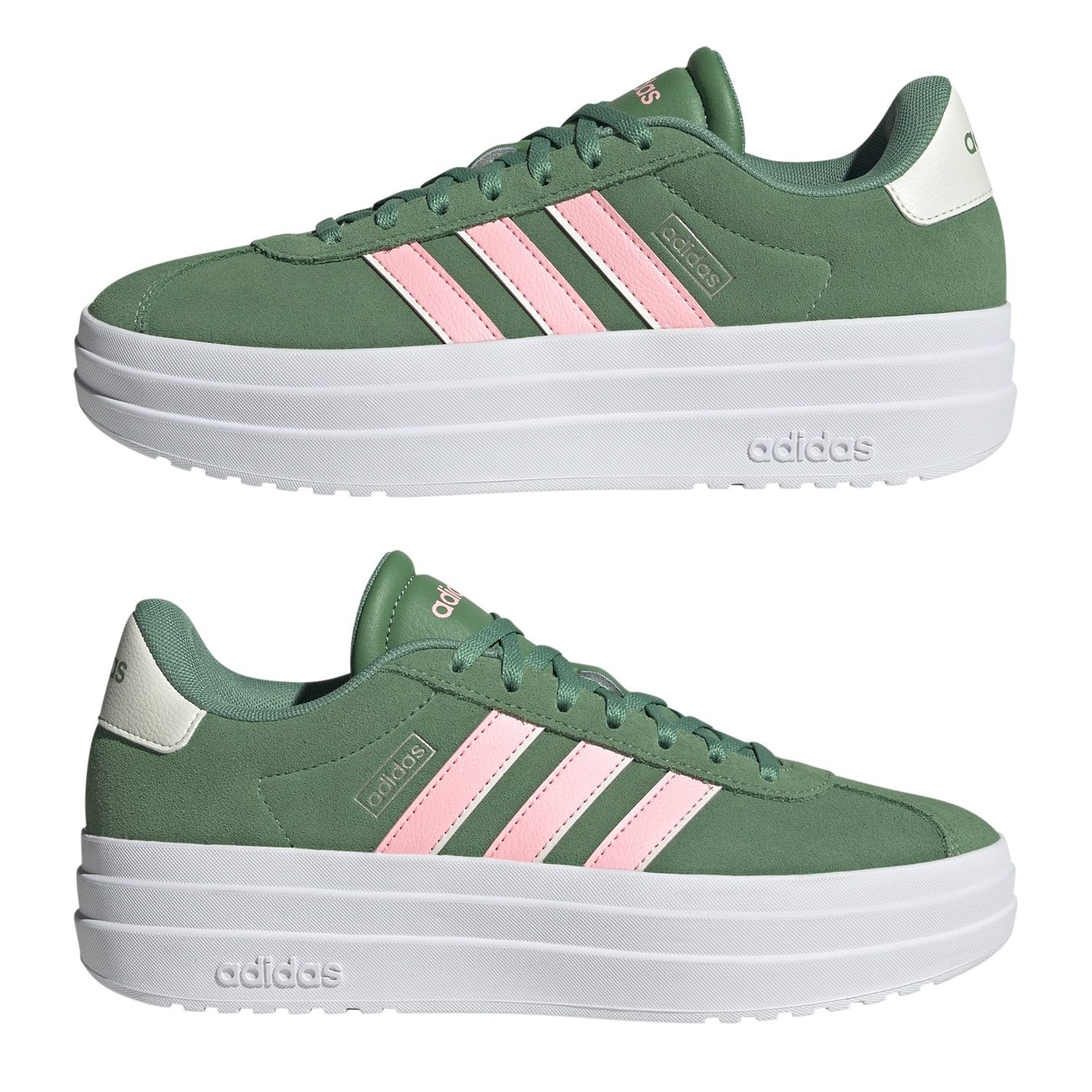 Adidasi sport adidas VL Court Bold pentru femei verde roz