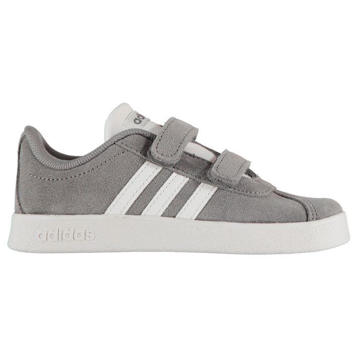 Adidasi sport adidas VL Court Suede baietei gri alb