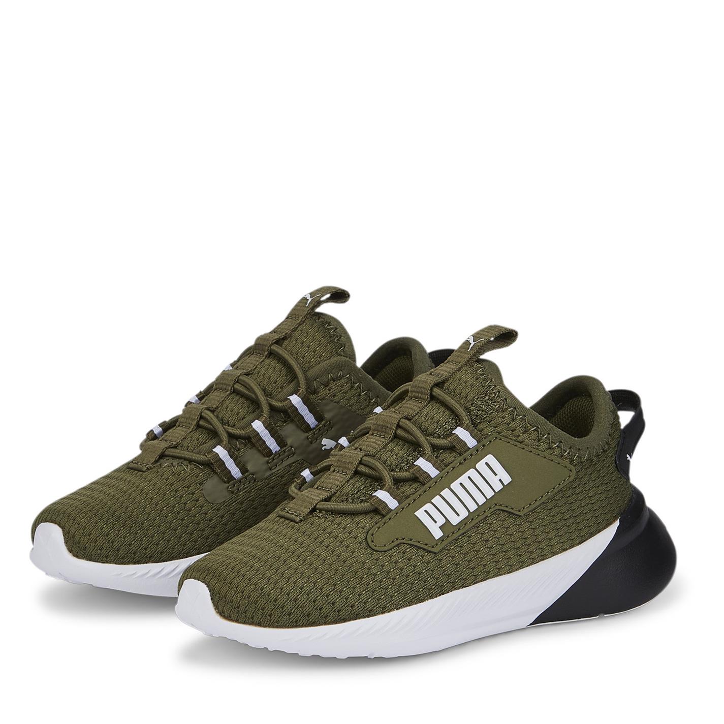 Adidasi sport Puma 2 AC pentru Bebelusi verde negru