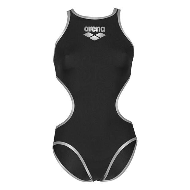 Costum de Inot Arena Logo One Piece pentru femei negru argintiu