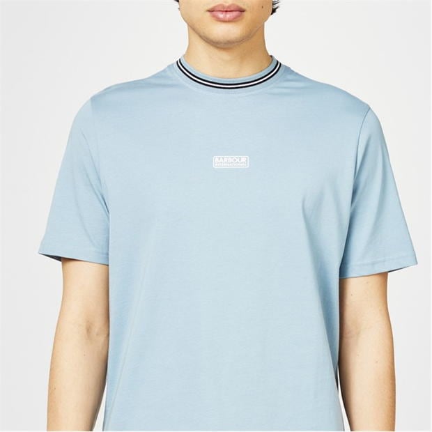 Barbour International Central Logo Tipped Tee rosu albastru