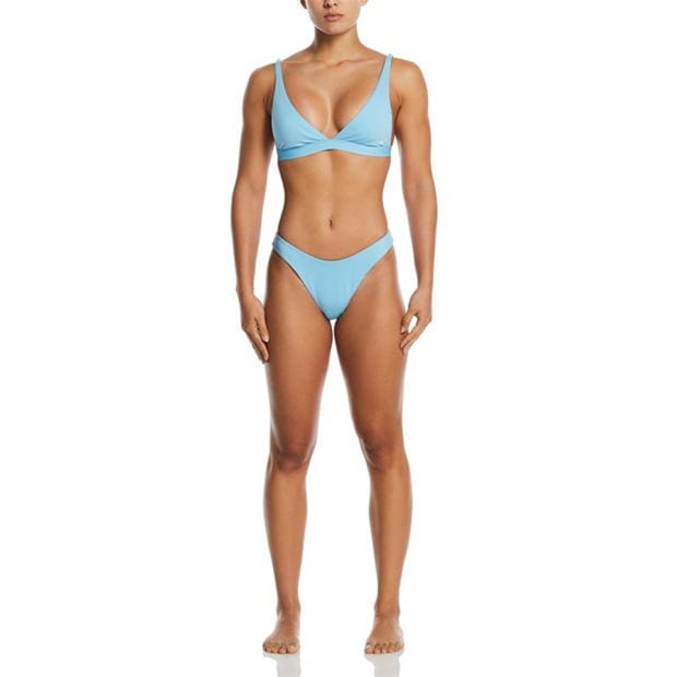 Bikini cu talie inalta Nike cu doua fete pentru femei albastru