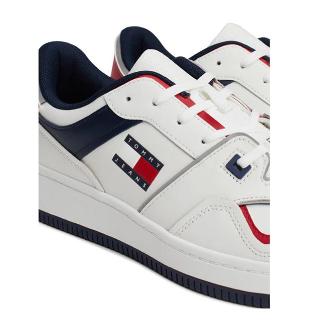 Blugi Adidasi sport Tommy Retro din piele baschet alb bleumarin rosu