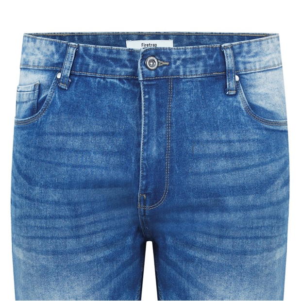 Blugi Firetrap Stretch Slim Fit pentru Barbati inchis albastru