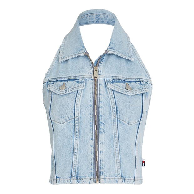 Blugi Tommy Halterneck Top denim deschis