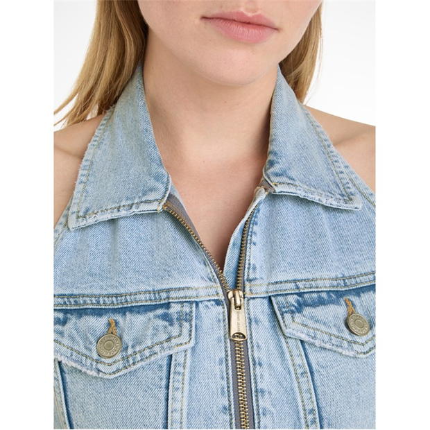 Blugi Tommy Halterneck Top denim deschis