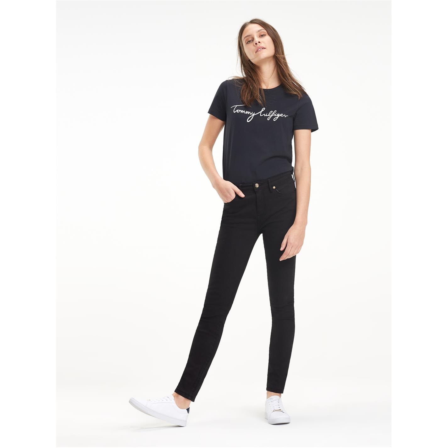 Blugi Tommy Hilfiger Heritage Como Skinny pentru femei masters negru